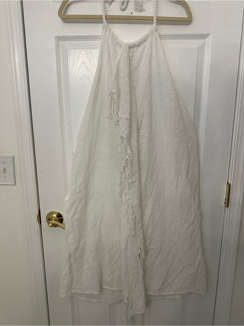 aerie White Halter Midi Cover-Up with Fringe Detail - Picture 2 of 7